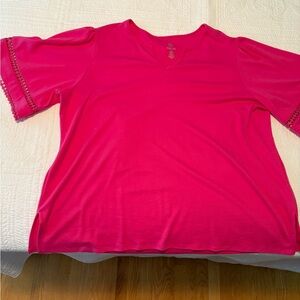 Ruby Rd. Relaxed Pink Short Sleeve Tee